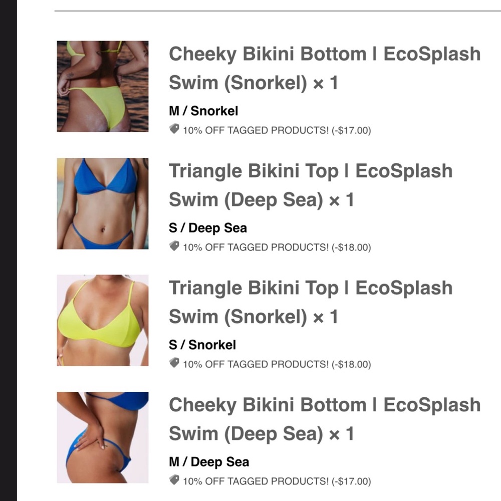 Parade 2 Triangle Bikini Tops I EcoSplash Swim - Picture 6 of 6
